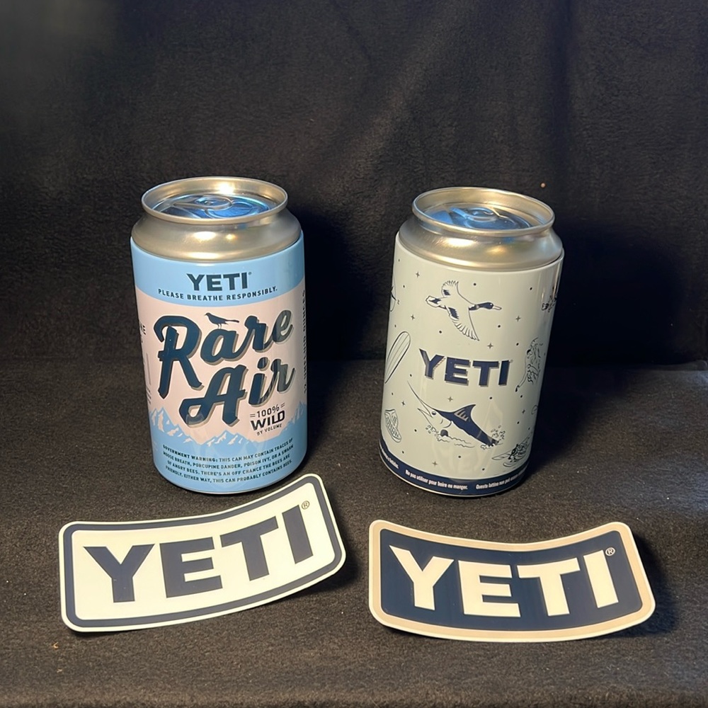 YETI stash cans & stickers